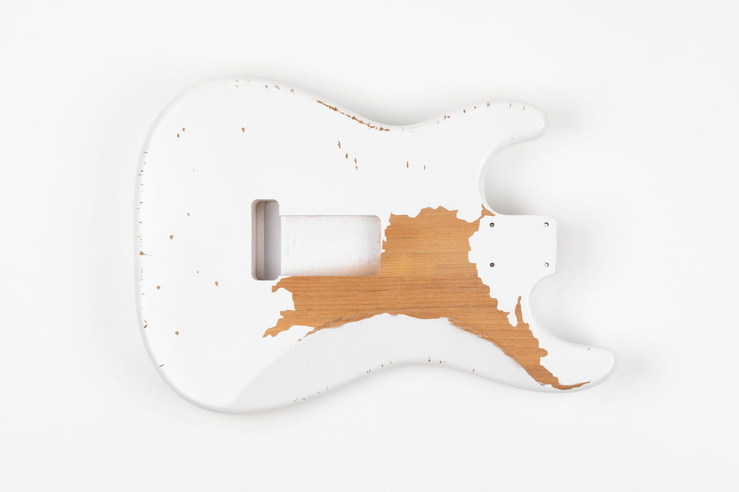 AE Guitars® S-Style Alder Replacement Guitar Body Relic Nitro Top Antique White - Antique White