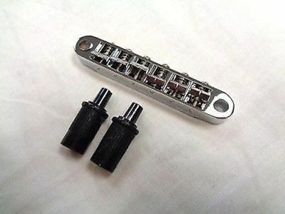 Chrome Bridge with black pole pieces for Electric Guitar