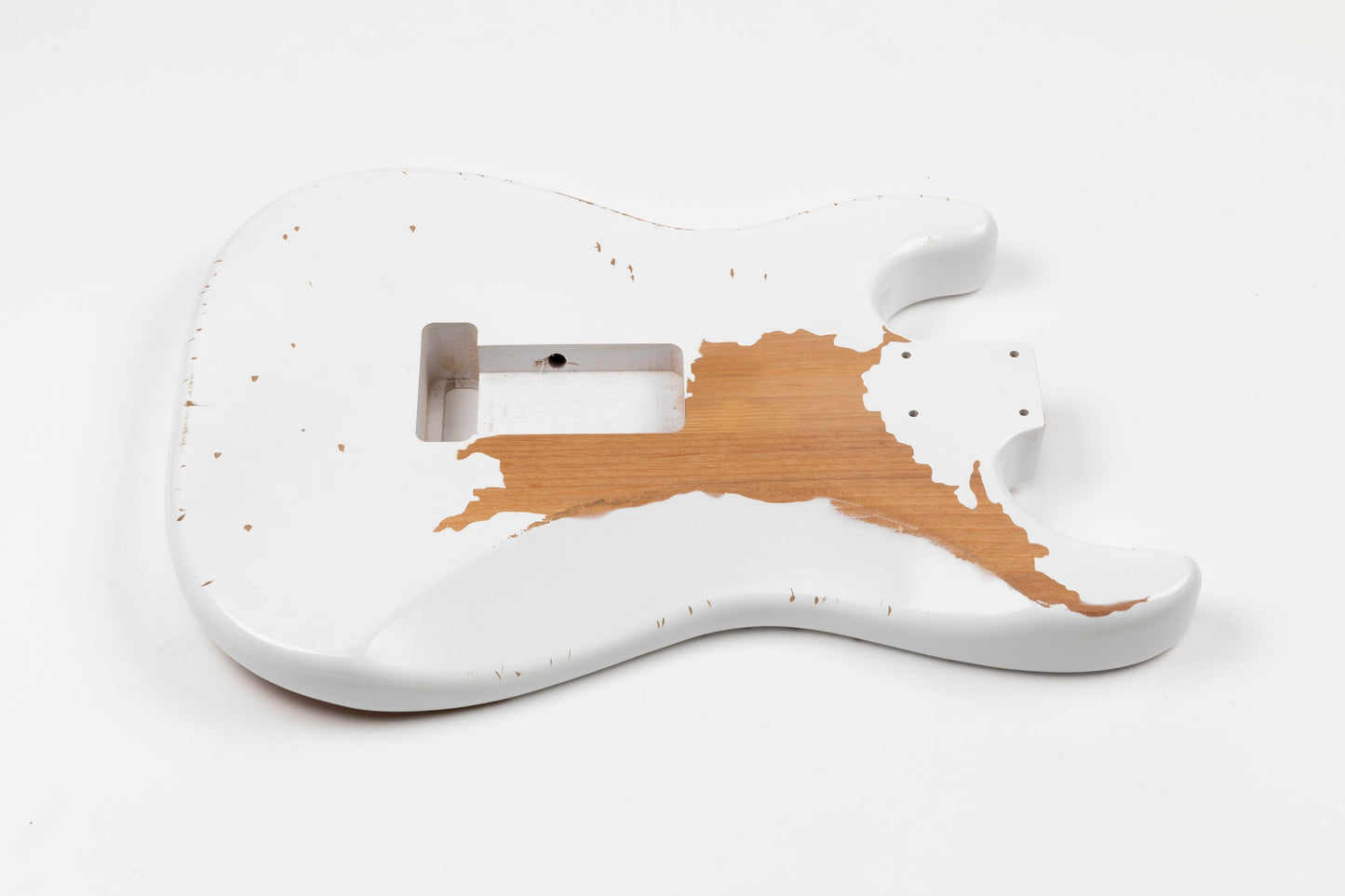 AE Guitars® S-Style Alder Replacement Guitar Body Relic Nitro Top Antique White - Antique White