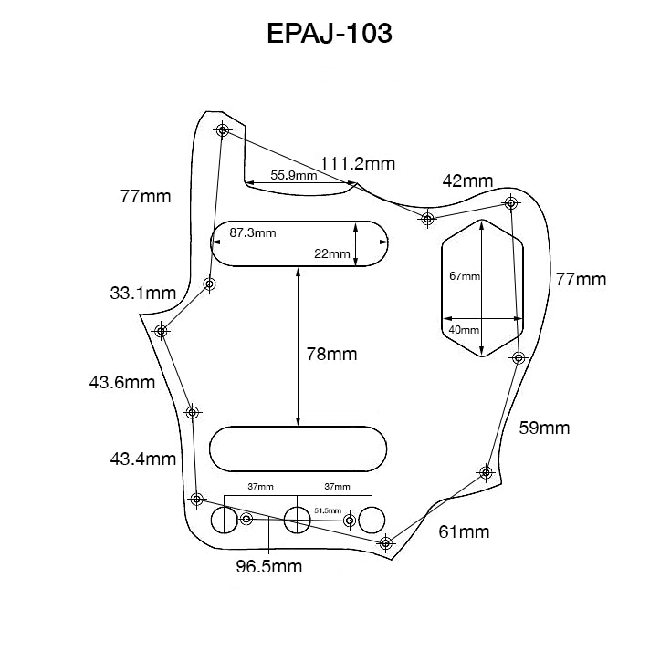 American Vintage Series Jaguar Pickguard - White