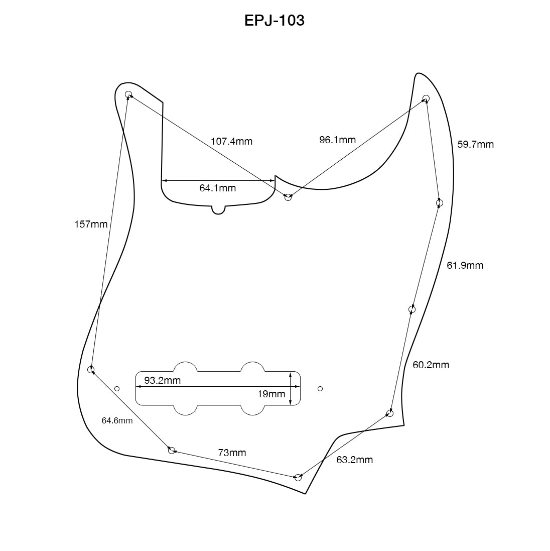 AE Guitars® J-Bass 3-PLY W/B/W White Pickguard