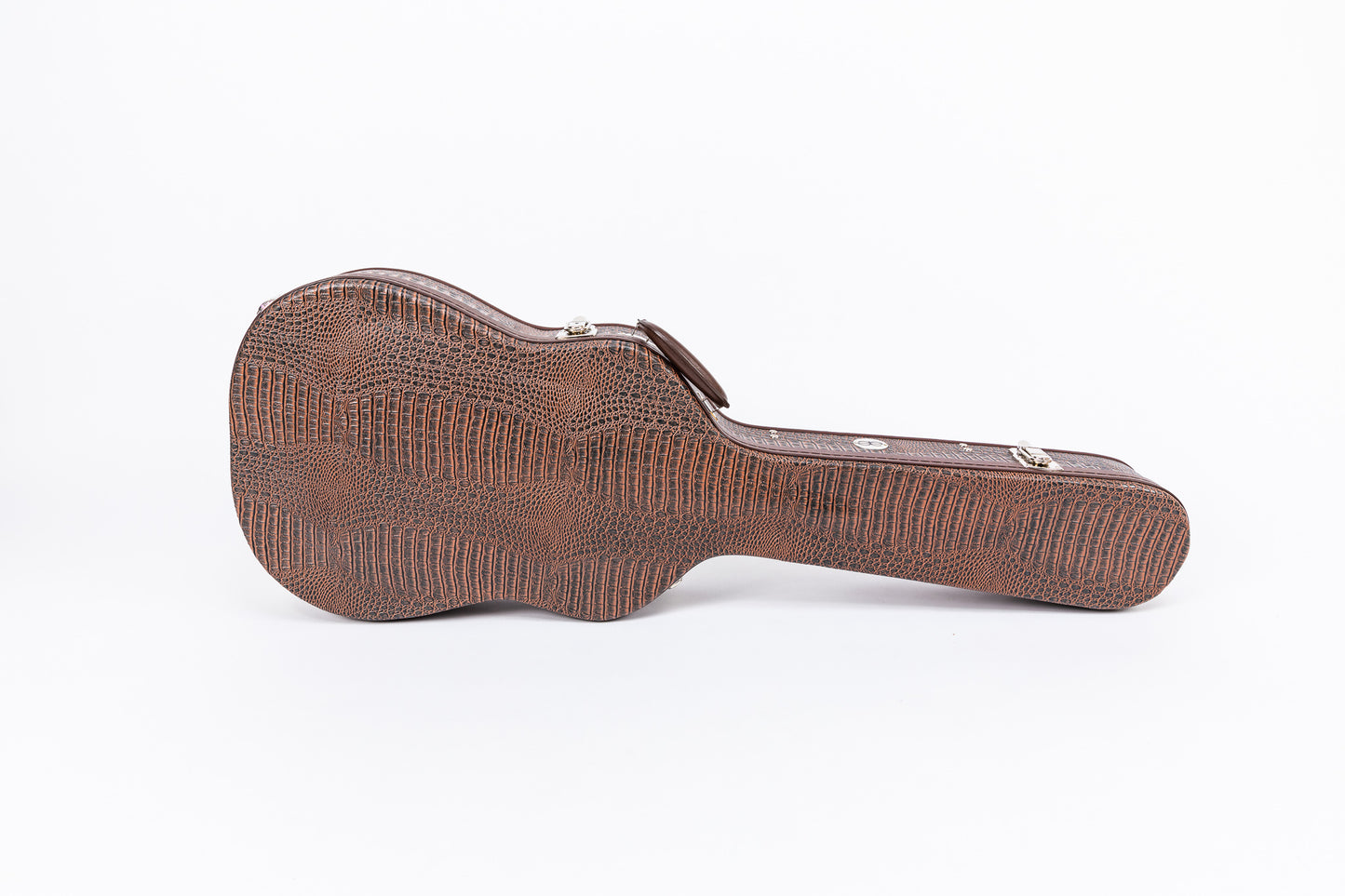 AE Guitars Hardshell Guitar Case Brown Leather with Leopard Interior for Gretsch Jet Styles