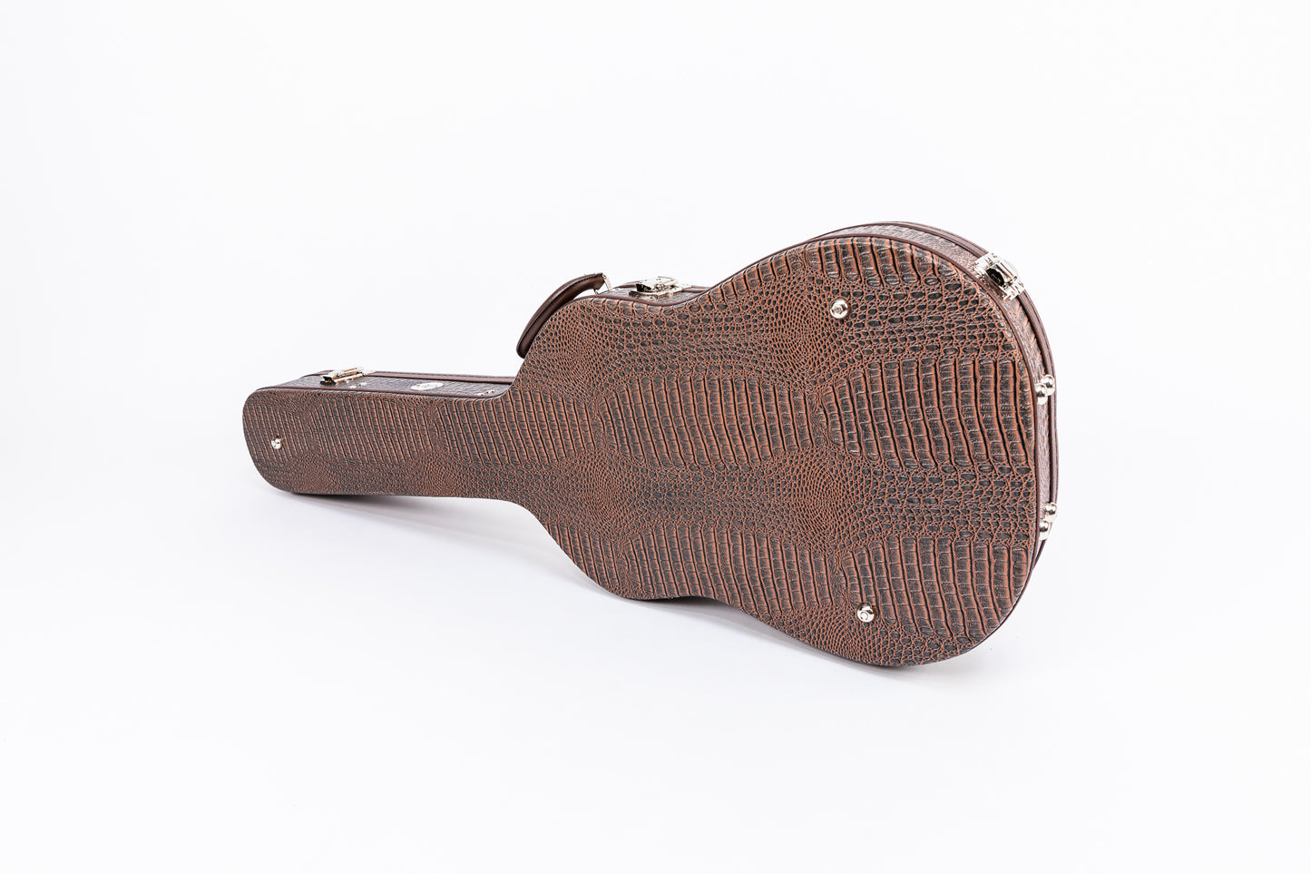 AE Guitars Hardshell Guitar Case Brown Leather with Leopard Interior for Gretsch Jet Styles