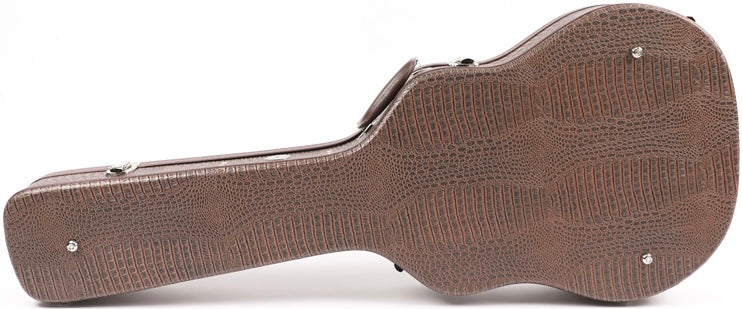 Allen Eden Alligator Leather Case w/ Soft Coffee Velour for ES-335 Styles