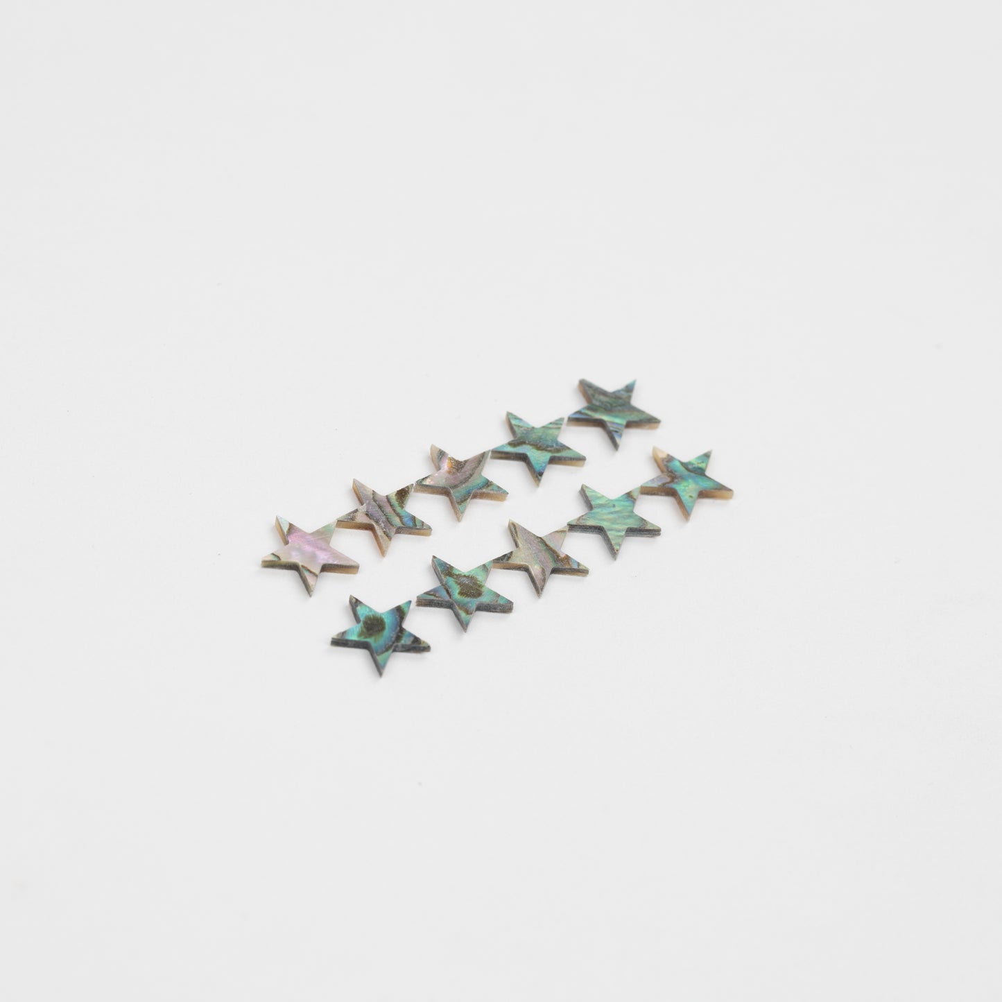 Set of 10 Real Abalone Star Inlays for Custom Guitar 11 mm