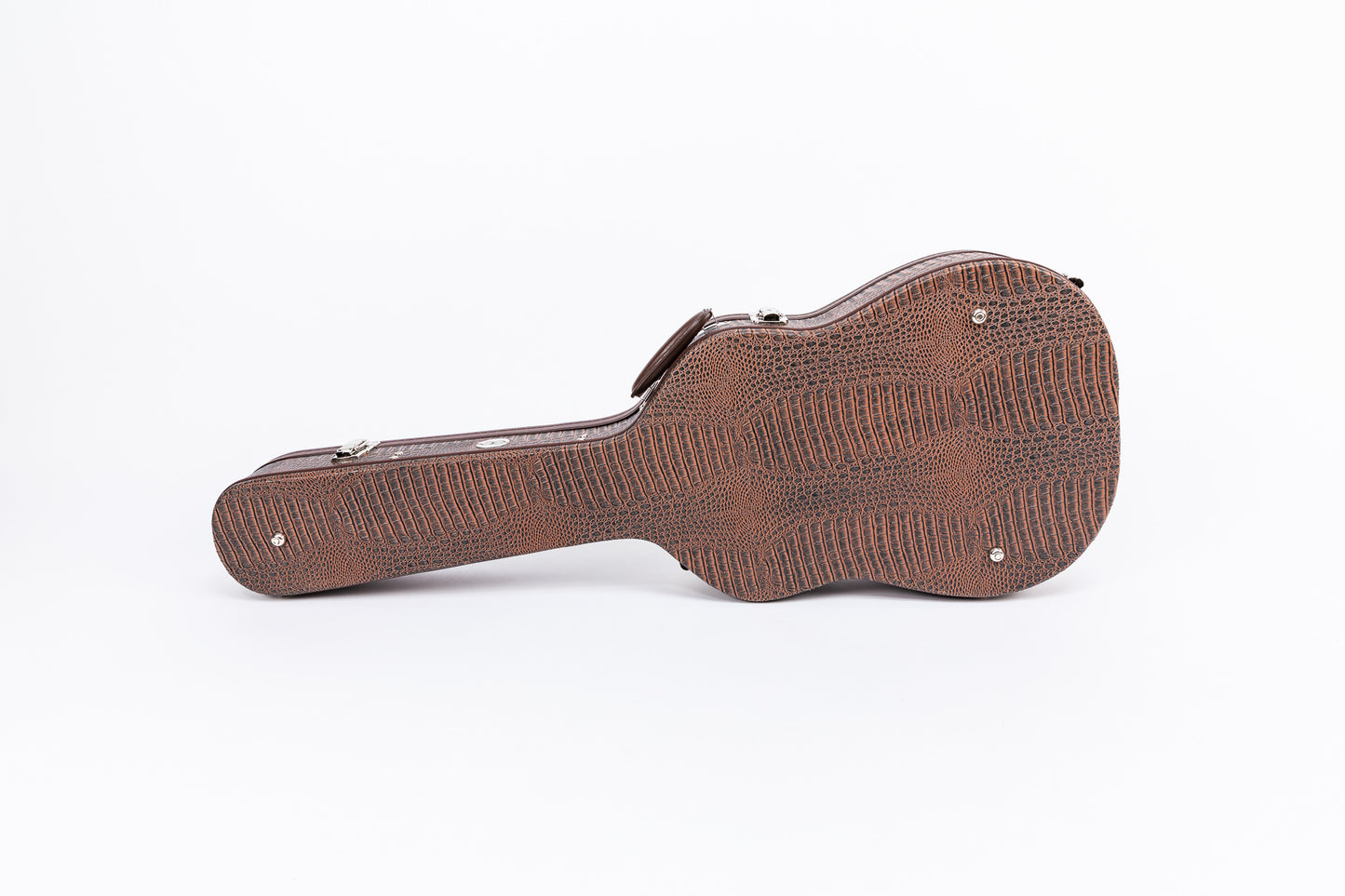 AE Guitars Hardshell Guitar Case Brown Leather with Leopard Interior for Gretsch Jet Styles
