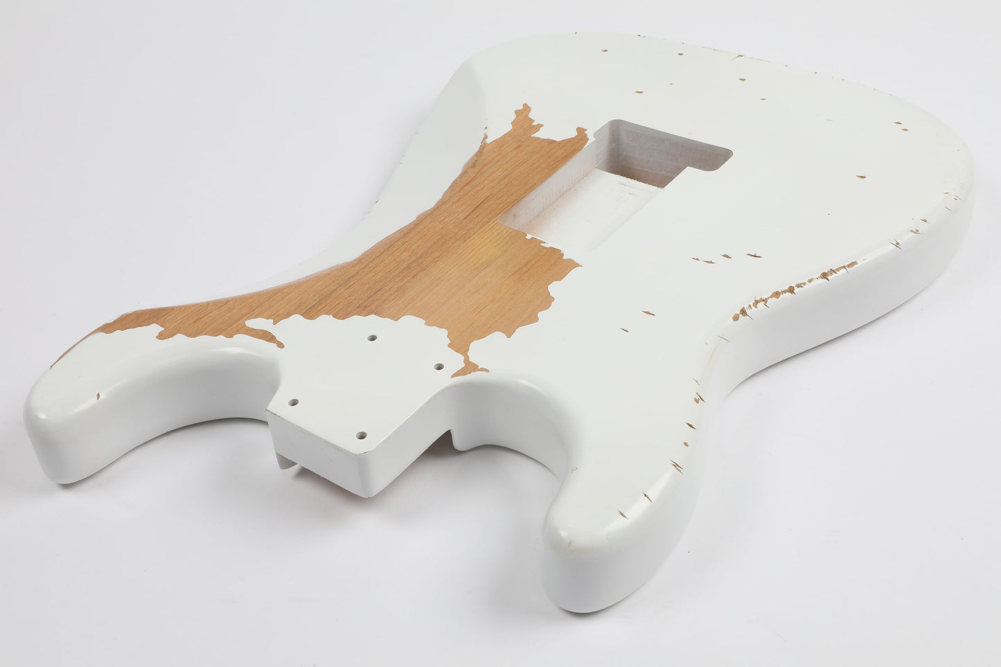 AE Guitars® S-Style Alder Replacement Guitar Body Relic Nitro Top Antique White - Antique White