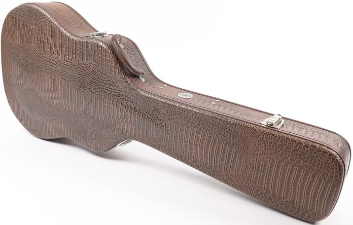 Allen Eden Alligator Leather Case w/ Soft Coffee Velour for ES-335 Styles