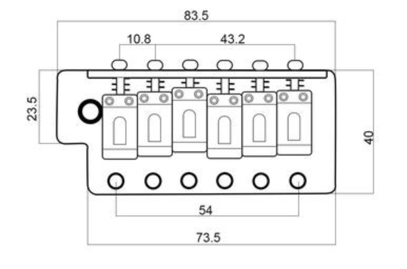 Vintage Tremolo 6-Screw Bridge - Chrome