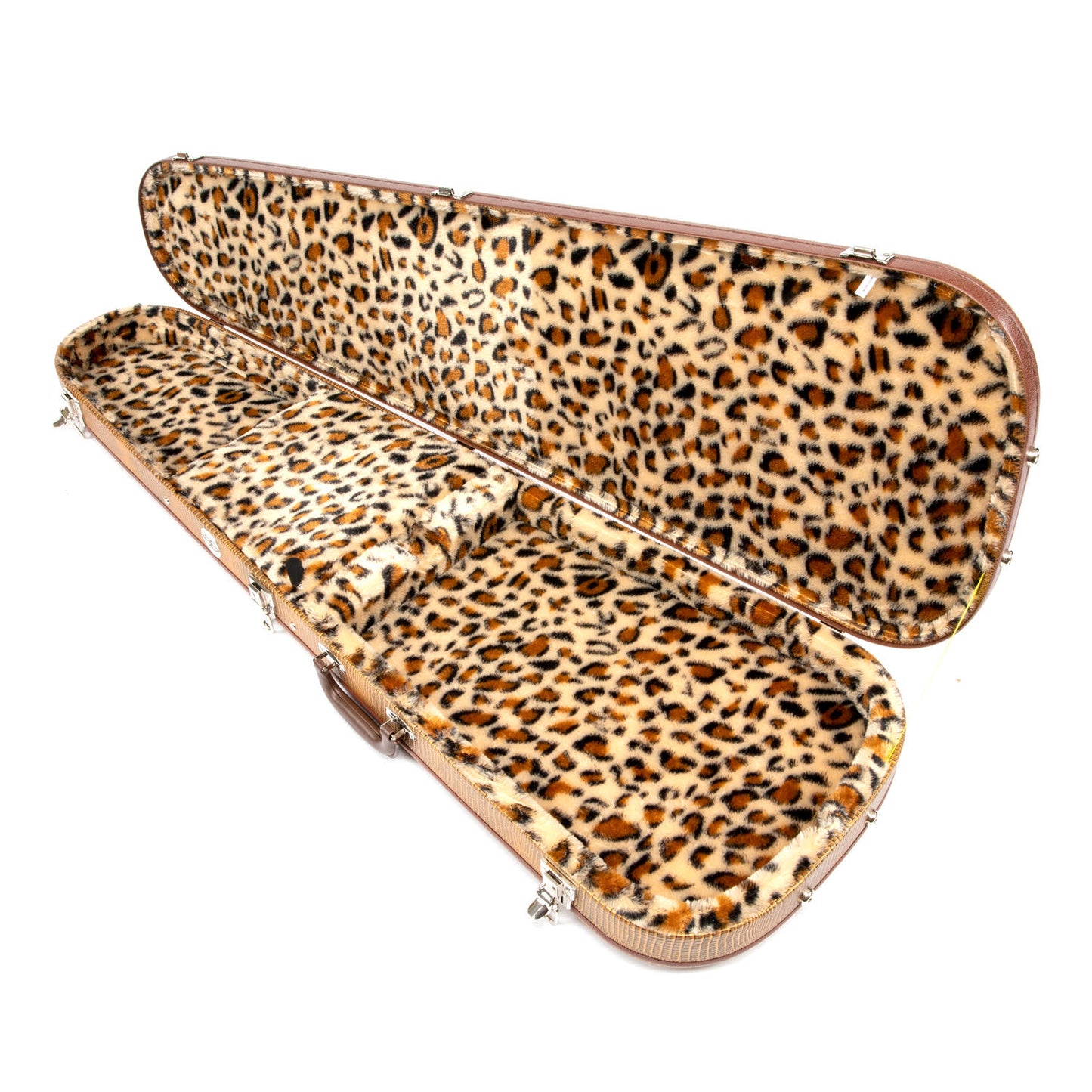 Allen Eden Snake Skin Teardrop Bass Case with Leopard Plush Lining