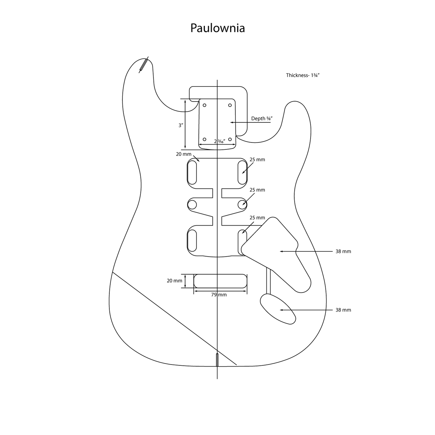 AE Guitars® S-Style Paulownia Replacement Guitar Body Graffiti Yellow