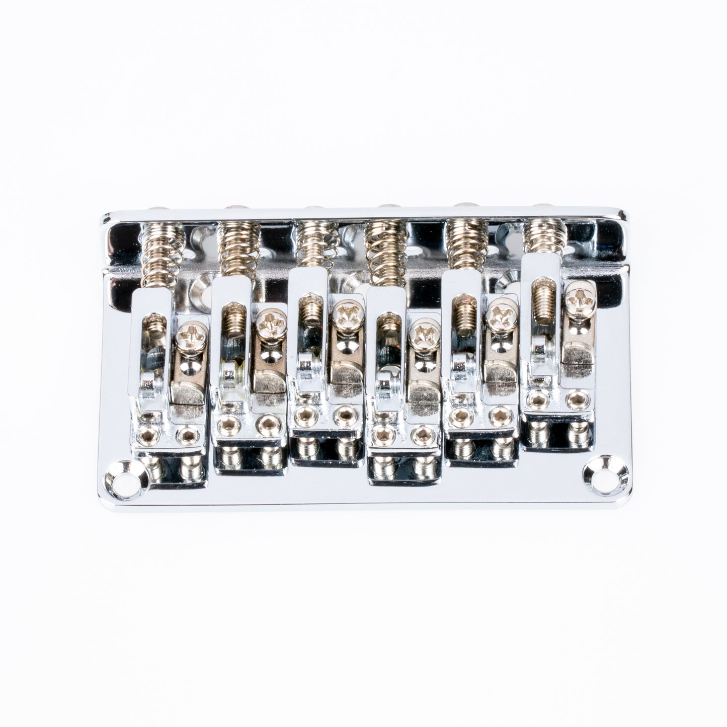 Mings 12-String Modern-Saddle Fixed Hardtail Guitar Bridge - Chrome