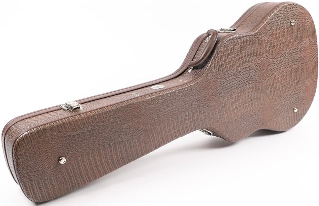 Allen Eden Alligator Leather Case w/ Soft Coffee Velour for ES-335 Styles