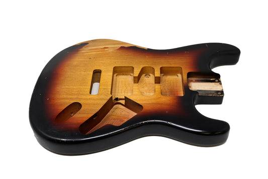 AE Guitars® S-Style Alder Replacement Guitar Body Relic Nitro Top Sunburst