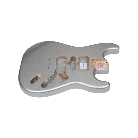 AE Guitars® S-Style Alder Replacement Guitar Body Silver Variant Flake