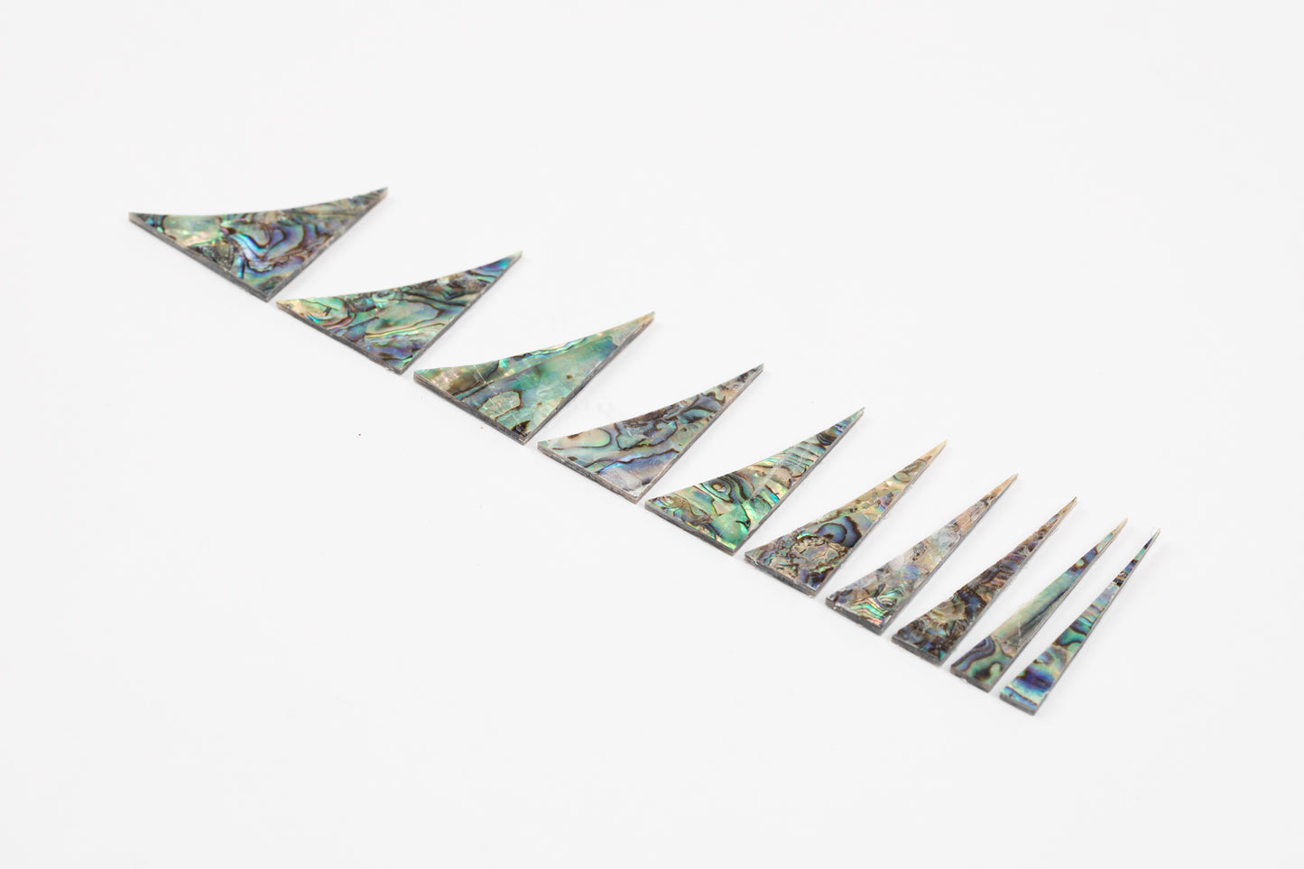 Set of 10 Real Abalone Pre-cut Shark Inlays for Custom Guitar