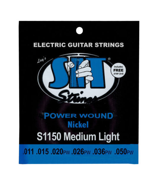 SIT Strings S1150 Medium Light Power Wound Nickel Electric Guitar Strings 3 Pack