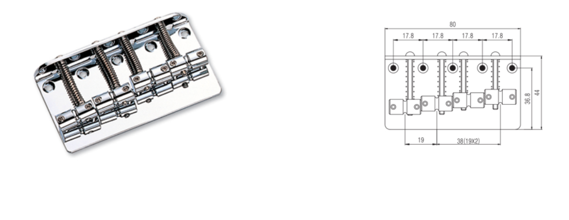 Standard 4 String Bass Bridge With Offset Saddles