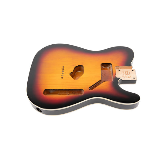 AE Guitars® T-Style Alder Replacement Guitar Body 3-Tone Sunburst with Dbl Binding