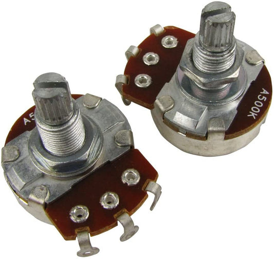 A500K Volume Tone Audio Pot Potentiometer Short Shaft (2 pack)