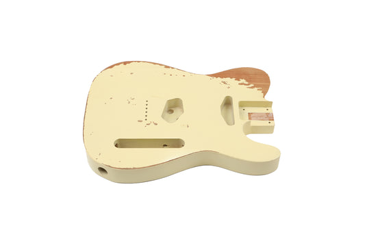 AE Guitars® T-Style Alder Replacement Guitar Body Relic Nitro Top Vintage White